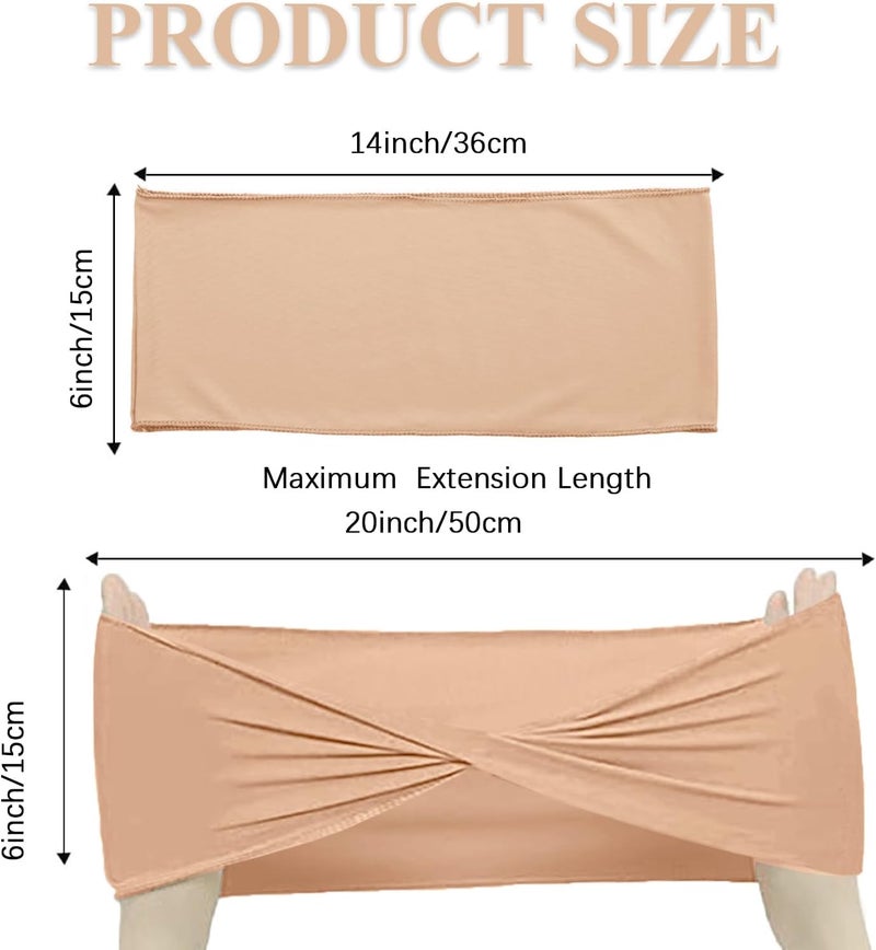 Fbewom Nude Chair Sashes Bows 50 Pcs Spandex Chair Bands Ties Without Buckle Decorations for Wedding Birthday Party Events Ceremony - Image 2